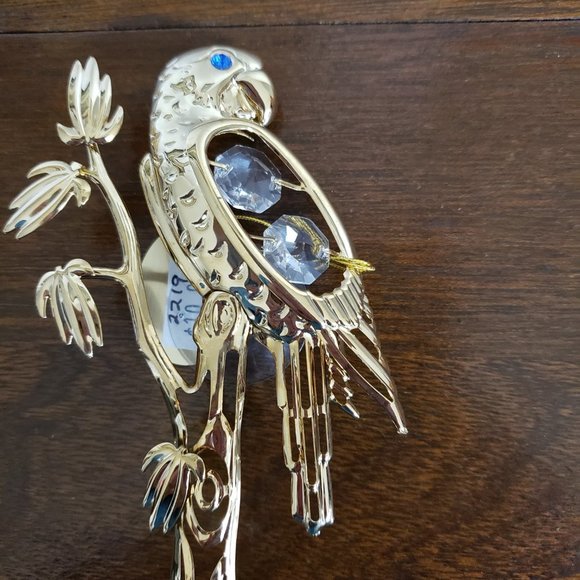 Other - 24K GOLD PLATED PARROT ORNAMENT AUSTRIAN CRYSTALS new